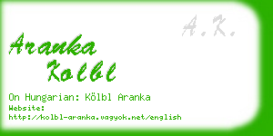 aranka kolbl business card